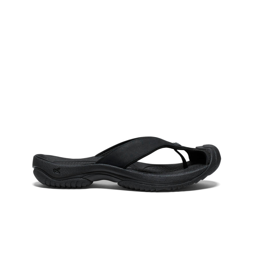 Men's Waimea Leather Flip-Flop  |  Black/Black