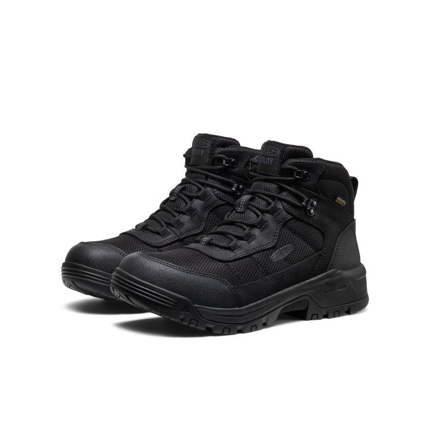 Men's Skokie Waterproof Work Boot (Soft Toe) | Black/Black - Image 2